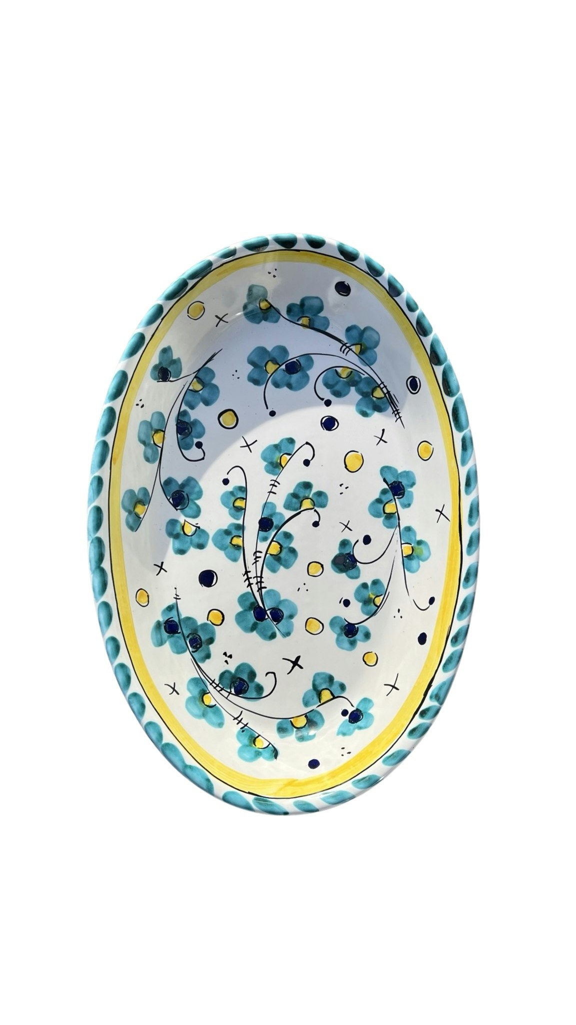 Toscana uppläggningsfat 37 cm, grönt mönster