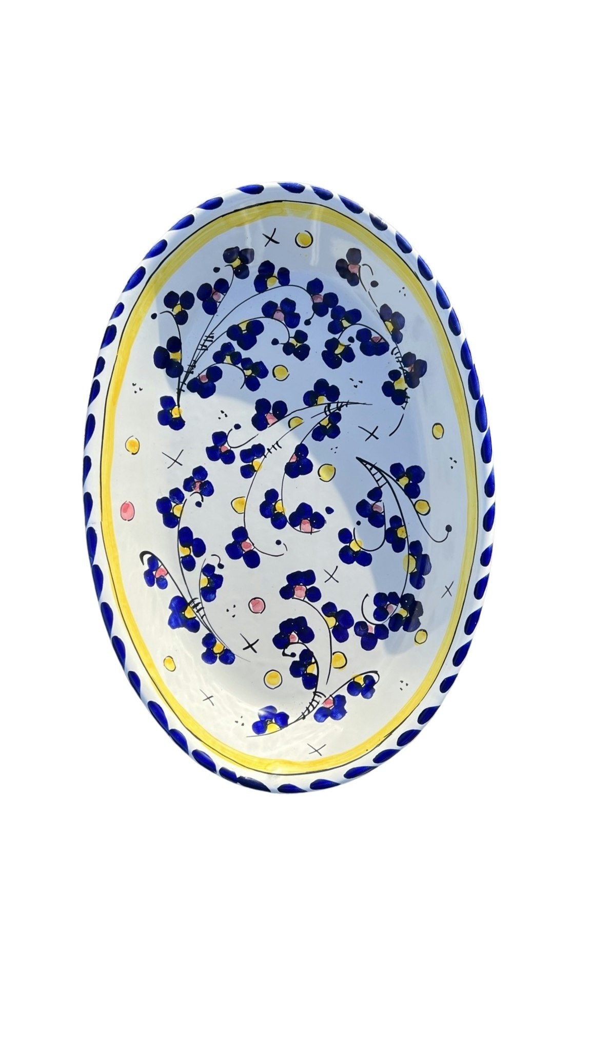 Toscana uppläggningsfat 37 cm, blått mönster