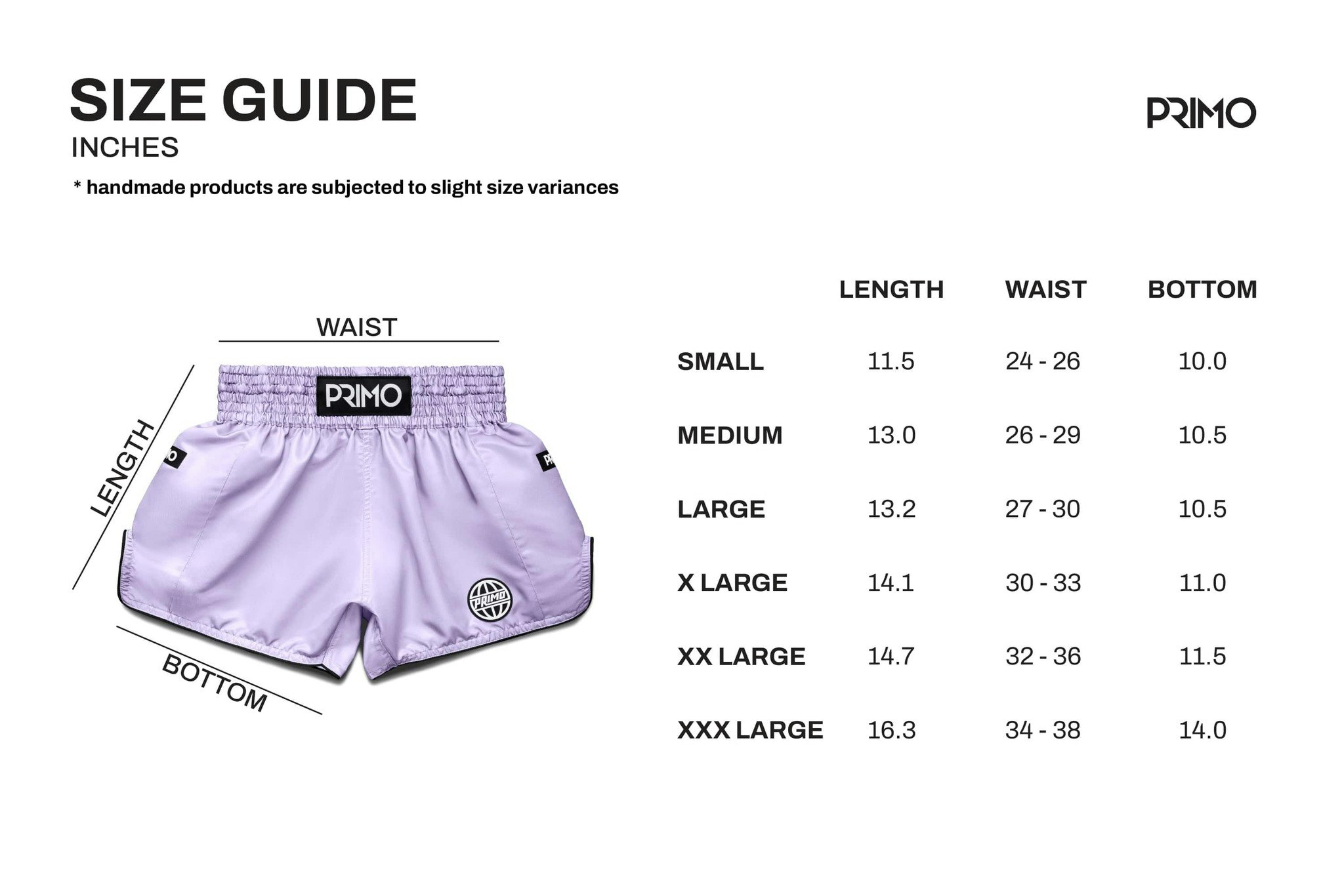 PRIMO: MUAY THAI SHORTS - ALTA SERIES - PASTEL PURPLE