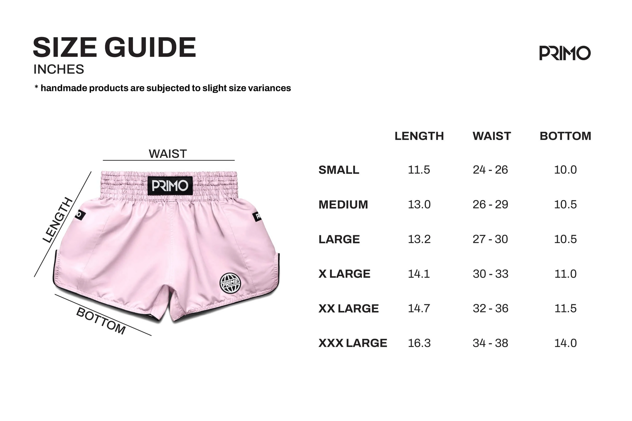 PRIMO: MUAY THAI SHORTS - ALTA SERIES - PASTEL PINK