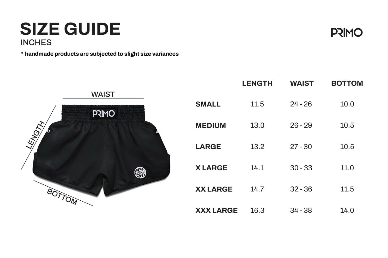 PRIMO: MUAY THAI SHORTS - ALTA SERIES - ONYX