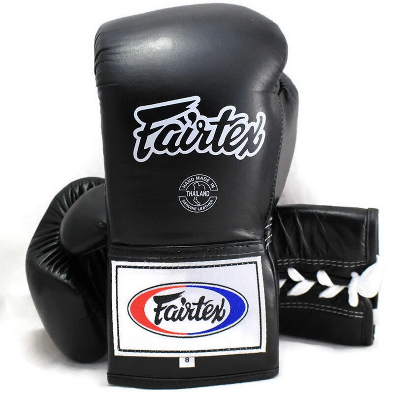FAIRTEX: LACE-UP BOXNINGSHANDSKAR SVART 12 OZ