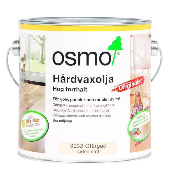 Osmo Hårdvaxolja Originalet 3032 Ofärgad sidenmatt 2,5 L