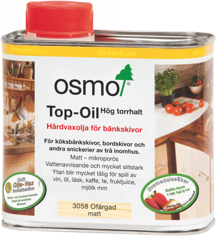 Osmo Hårdvaxolja Top Oil 3058 Ofärgad matt 0,5 L