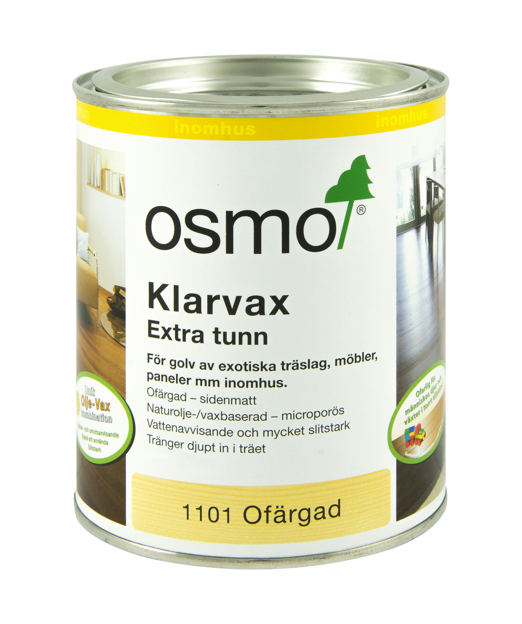 Osmo Klarvax 1101 Ofärgad sidenmatt 0,75 L