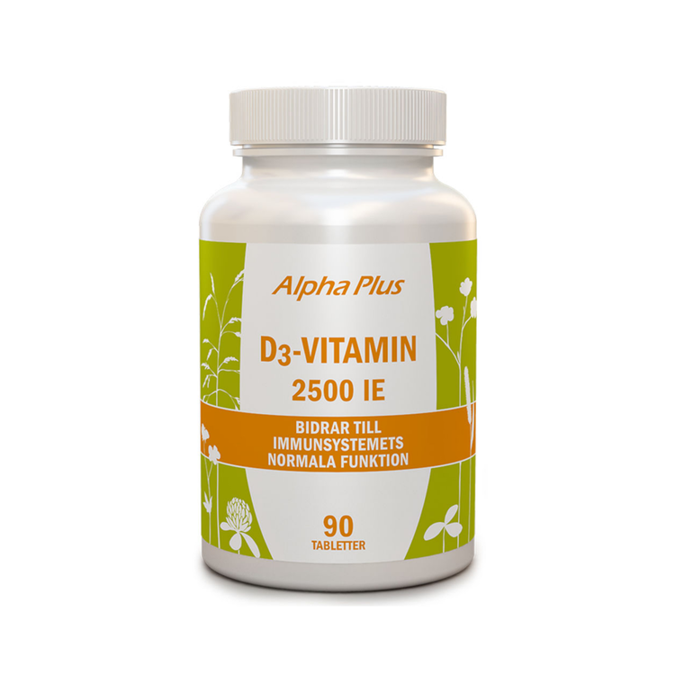 Alpha Plus D3-vitamin 2500 IE, 90 tabletter