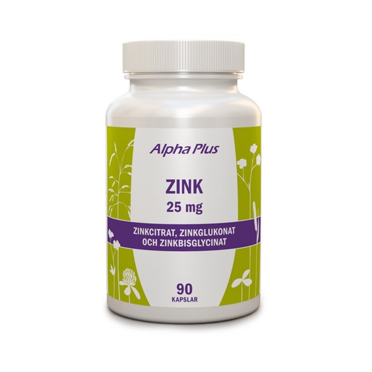 Alpha Plus Zink 25mg, 90 kapslar