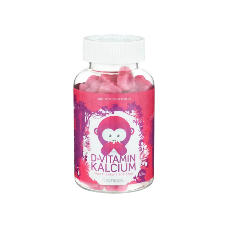 Monkids D-vitamin + Kalcium, 60 tuggtabletter