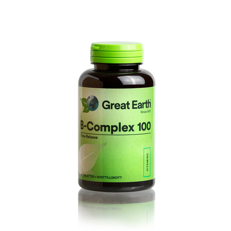 Great Earth B-Complex 100mg, 60 tabletter