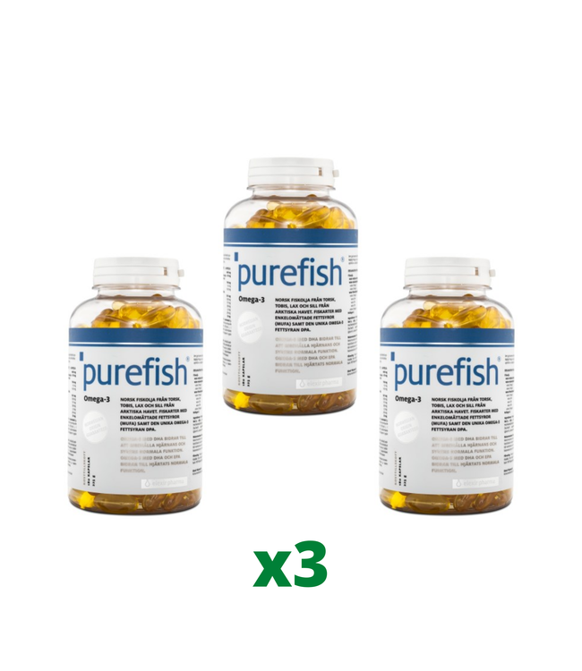 3 x Elexir Purefish Omega-3, 180 kapslar