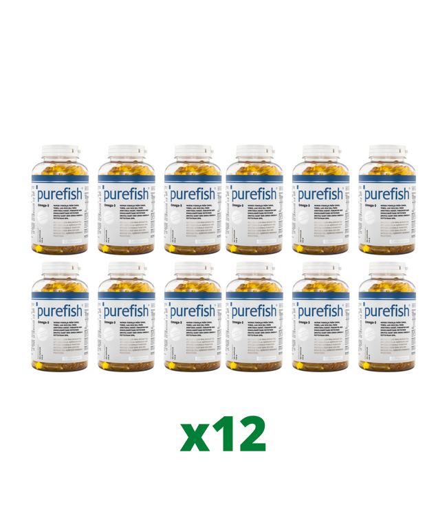 12 x Elexir Purefish Omega-3, 180 kapslar