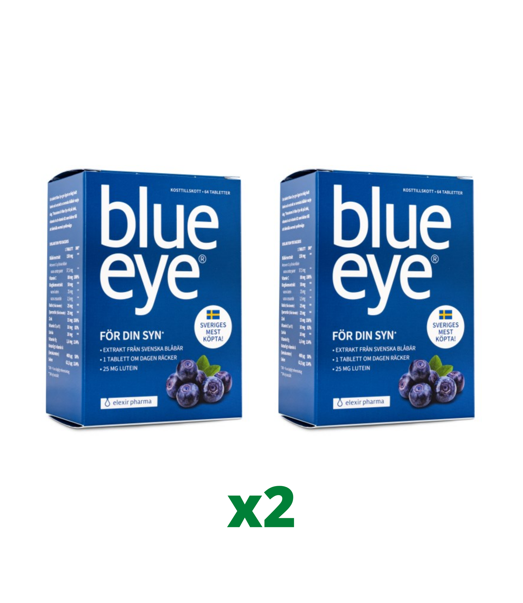2 x Elexir Blue Eye, 64 tabletter
