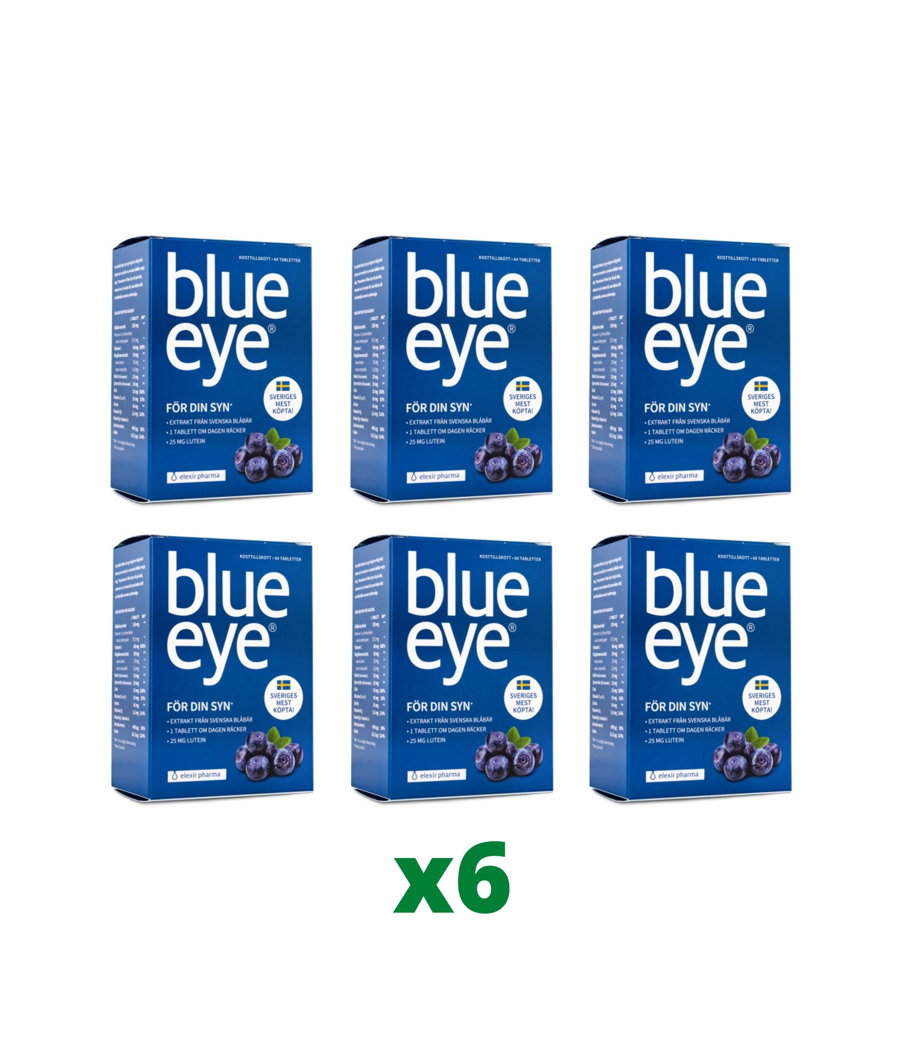 6 x Elexir Blue Eye, 64 tabletter