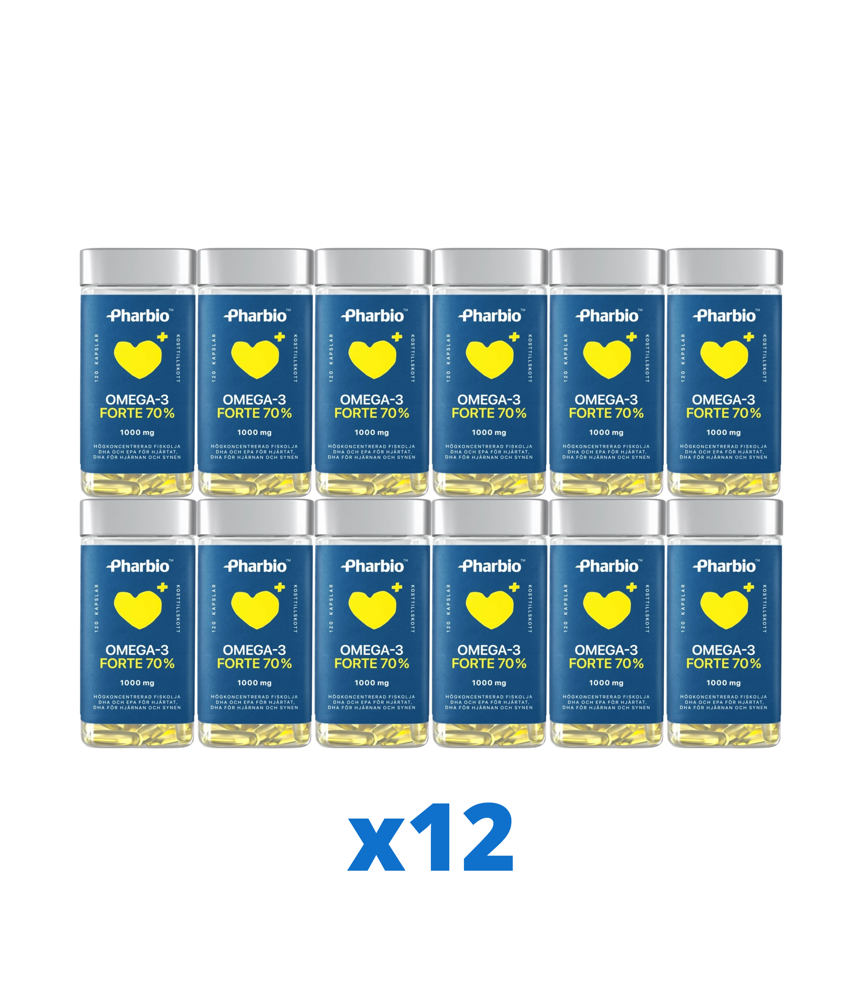 12 x Pharbio Omega-3 Forte, 120 kapslar