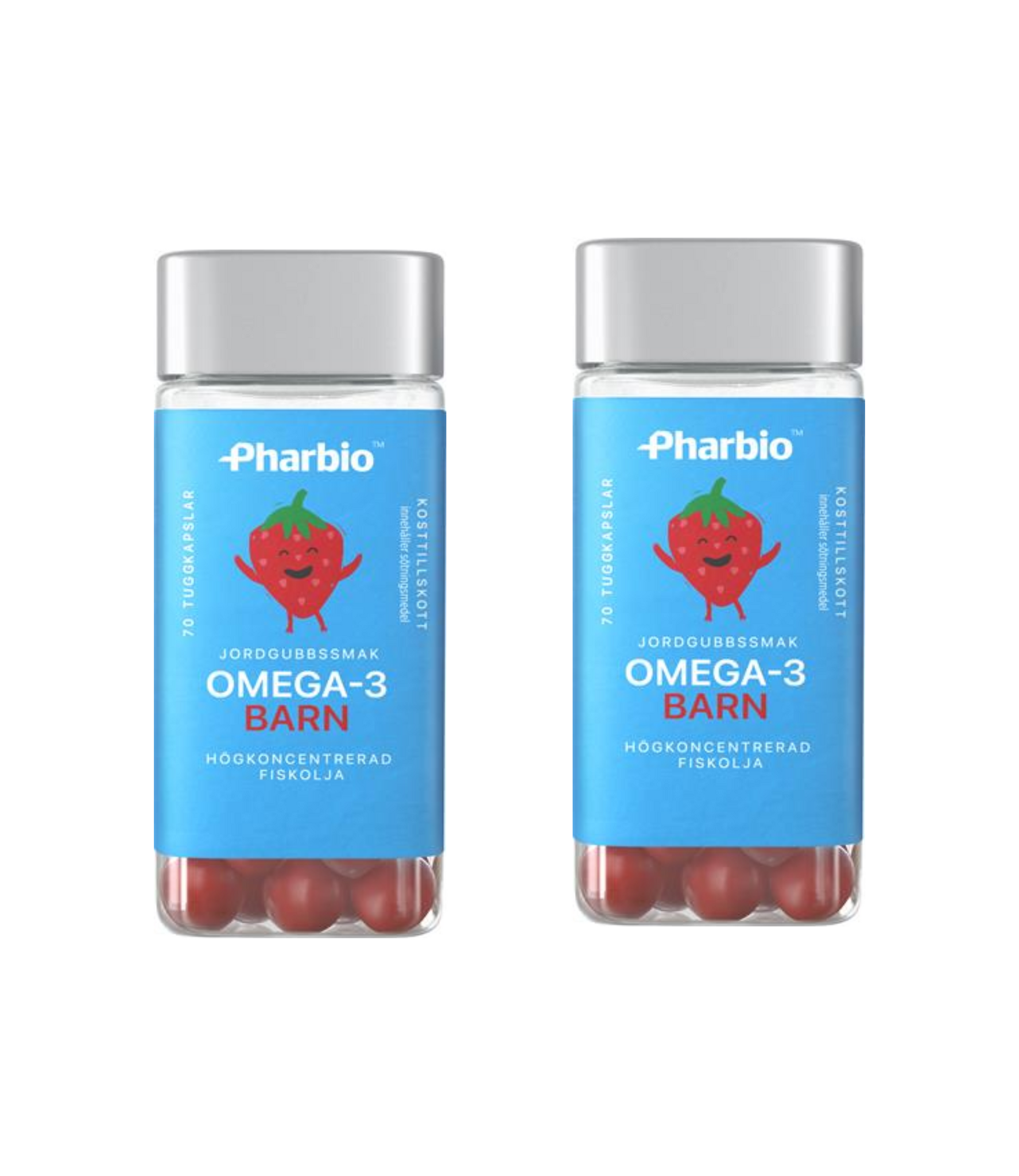 2 x Pharbio Omega-3 Barn, 70 kapslar