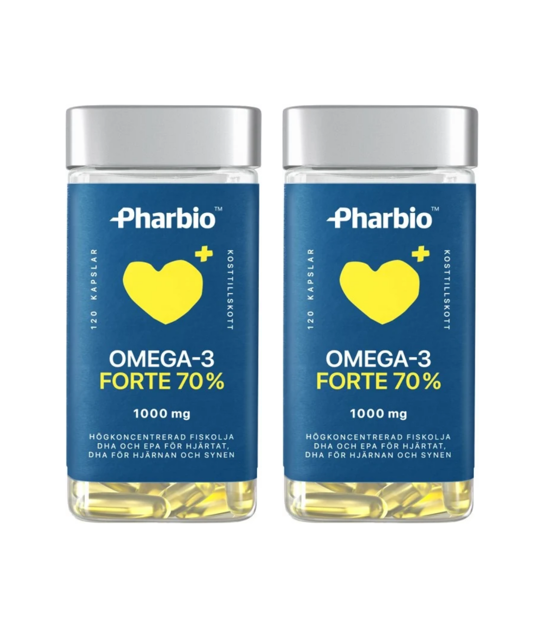 2 x Pharbio Omega-3 Forte, 120 kapslar