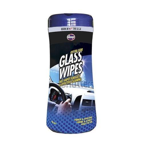 GLOSSER WIPES GLASS 40ST, CRYSTAL CLEAR