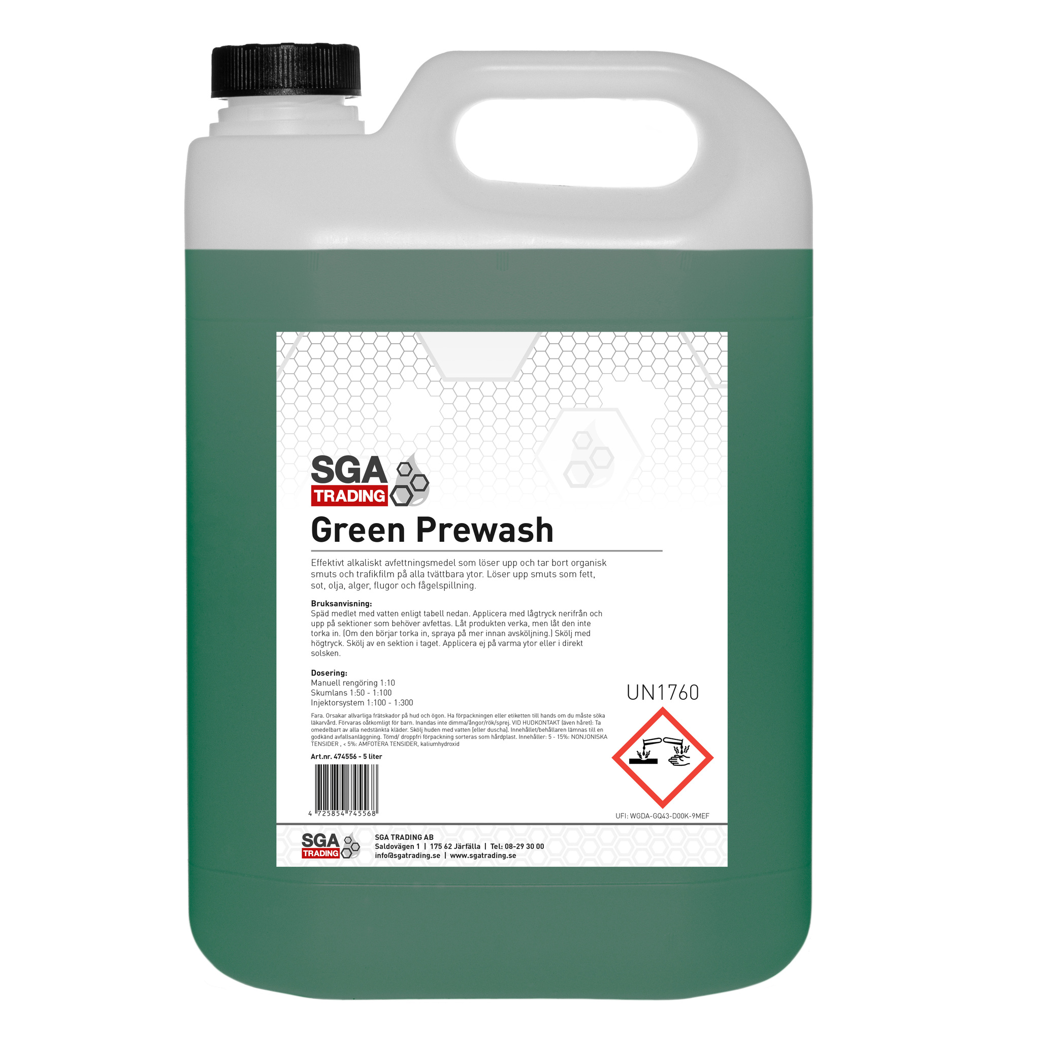 Alkalisk Avfettning - GREEN PREWASH, 5 L