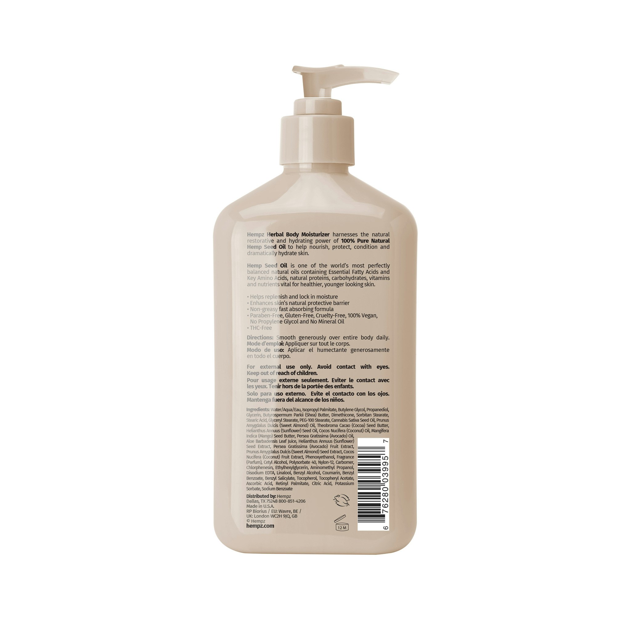 Hempz Koa & Sweet Almond Herbal Body Moisturizer 500ml