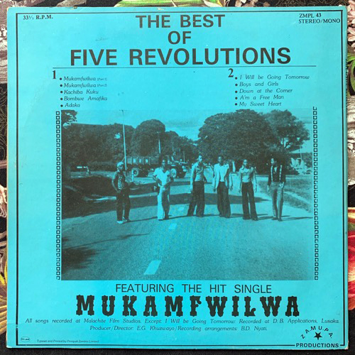 5 REVOLUTIONS The Best Of Five Revolutions (Mukamfwilwa) (Zambia Music Parlour - Zambia original) (VG+) LP