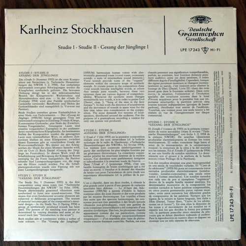 KARLHEINZ STOCKHAUSEN Studie I · Studie Il · Gesang Der Jünglinge I (Deutsche Grammophon - Germany 1962 repress) (VG) 10"