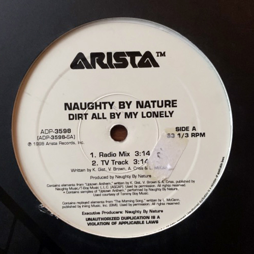 NAUGHTY BY NATURE Dirt All By My Lonely (Promo) (Arista - USA original) (VG+) 12"