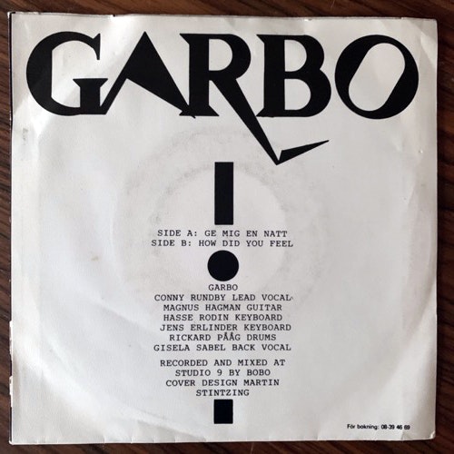 GARBO Ge Mig En Natt (No label - Sweden original) (VG+/VG) 7"