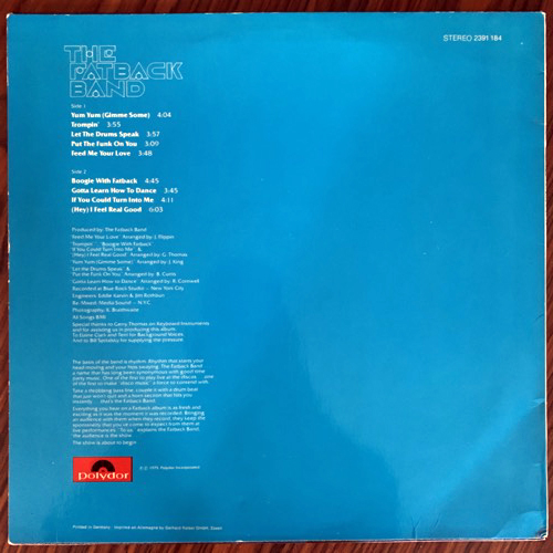 FATBACK BAND, the Yum Yum (Polydor - Germany original) (VG+) LP