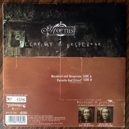 MORTIIS Decadent & Desperate (Earache - UK original) (EX) 7"