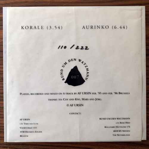 AF URSIN Korale (Rund Um Den Watzmann - Holland original) (VG+) 7"