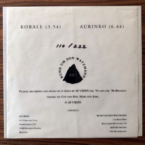 AF URSIN Korale (Rund Um Den Watzmann - Holland original) (VG+) 7"