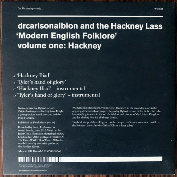 DRCARLSONALBION AND THE HACKNEY LASS Modern English Folklore Volume One: Hackney (Clear vinyl) (The Wormhole - UK original) (NM) 2x7"