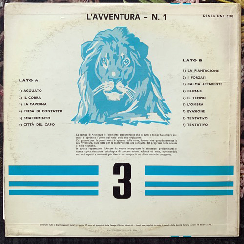 GERARDO IACOUCCI L'Avventura - N. 1 (Deneb - Italy original) (VG+) LP