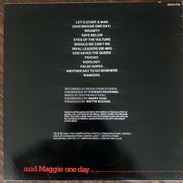 EXPLOITED, the Let's Start A War.... Said Maggie One Day.... (Dojo - UK 1985 reissue) (VG+) LP