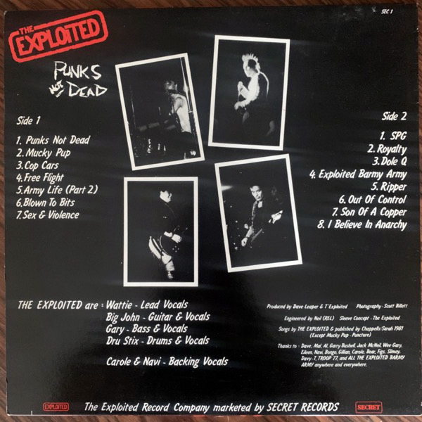 EXPLOITED, the Punks Not Dead (Secret - Ireland original) (VG+) LP