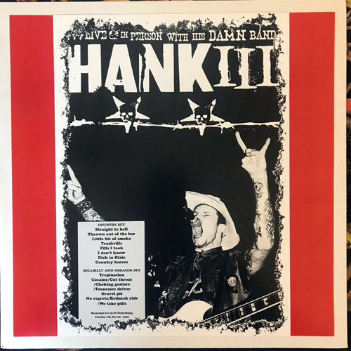 HANK III/ASSJACK Live & In Person With His Damn Band (Blue vinyl) (No label - Unofficial release) (NM/EX) LP