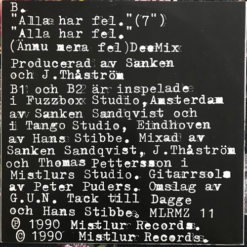 THÅSTRÖM Alla Har Fel (Mistlur - Sweden original) (EX/VG+) 12"