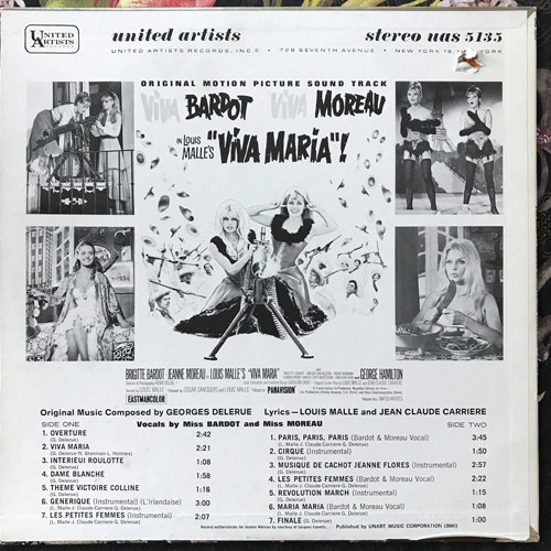 SOUNDTRACK Georges Delerue ‎– Viva Maria! (United Artists - USA original) (VG+/EX) LP