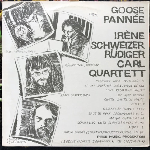 SCHWEIZER-CARL-QUARTET Goose Pannée (FMP - Germany original) (VG/EX) LP