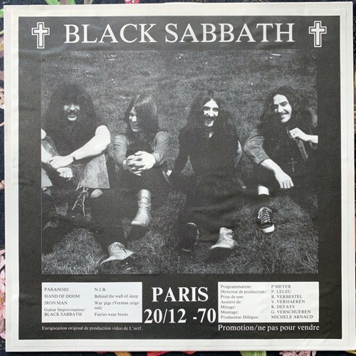 BLACK SABBATH Paris 20/12 - 70 (No label - France unofficial release) (VG+/EX) LP