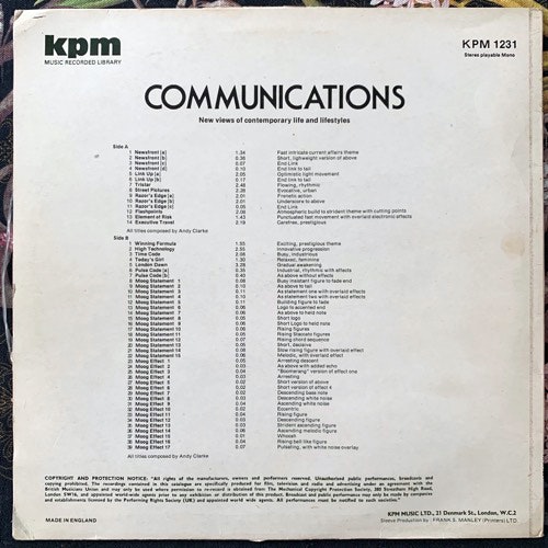 ANDY CLARK Communications (KPM - UK original) (VG/EX) LP