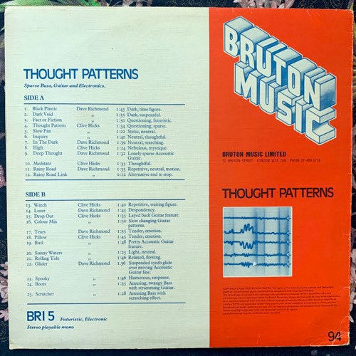 DAVE RICHMOND/CLIVE HICKS Thought Patterns (Bruton Music - UK original) (VG+) LP