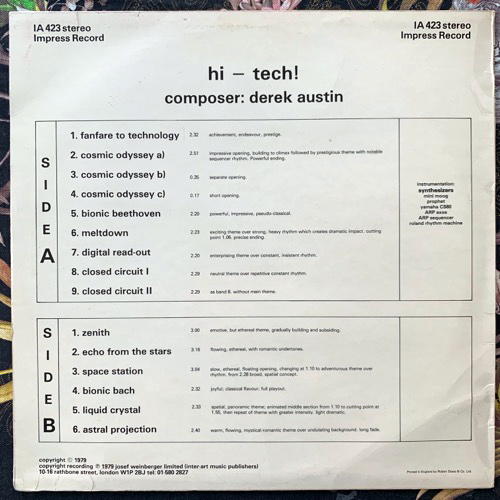 DEREK AUSTIN Hi-tech! (Impress - UK original) (VG+) LP