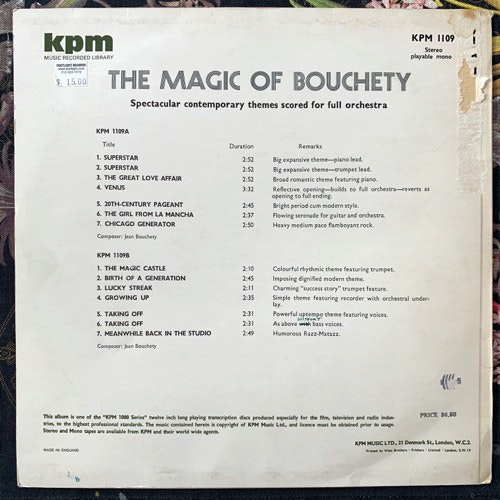 JEAN BOUCHÉTY The Magic Of Bouchety (KPM - UK original) (VG/VG+) LP