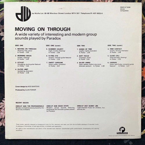 PARADOX Moving On Through (Music De Wolfe - UK original) (VG+) LP