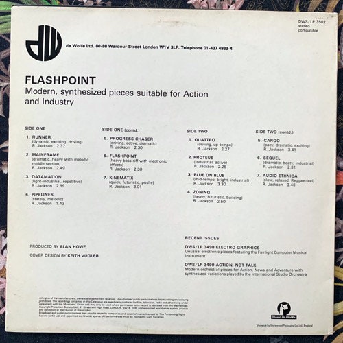 ROGER JACKSON Flashpoint (Music De Wolfe - UK original) (VG+/EX) LP