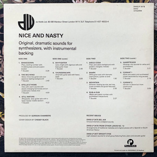 TIM SOUSTER Nice And Nasty (Music De Wolfe - UK original) (VG+) LP