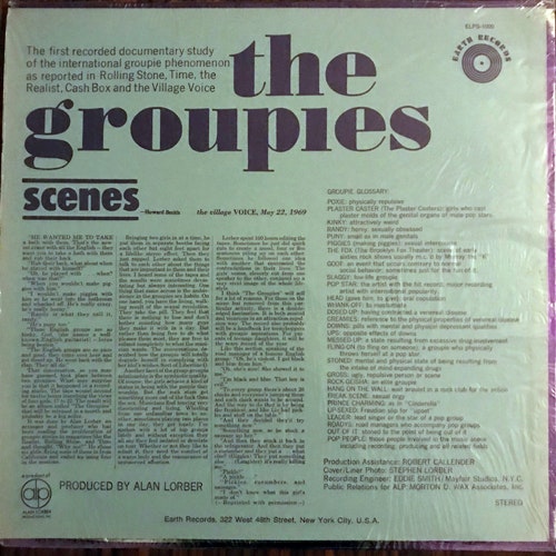 UNKNOWN ARTIST The Groupies (Earth - USA original) (EX/VG+) LP