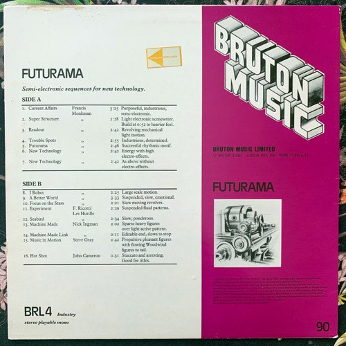 VARIOUS Futurama (Bruton Music - UK original) (VG/EX) LP