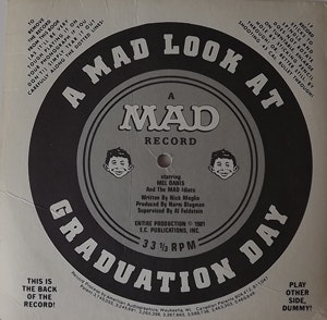 MEL DANIS AND THE MAD IDIOTS A Mad Look At Graduation Day (Mad Magazine - USA original) (G) Flexi 7"